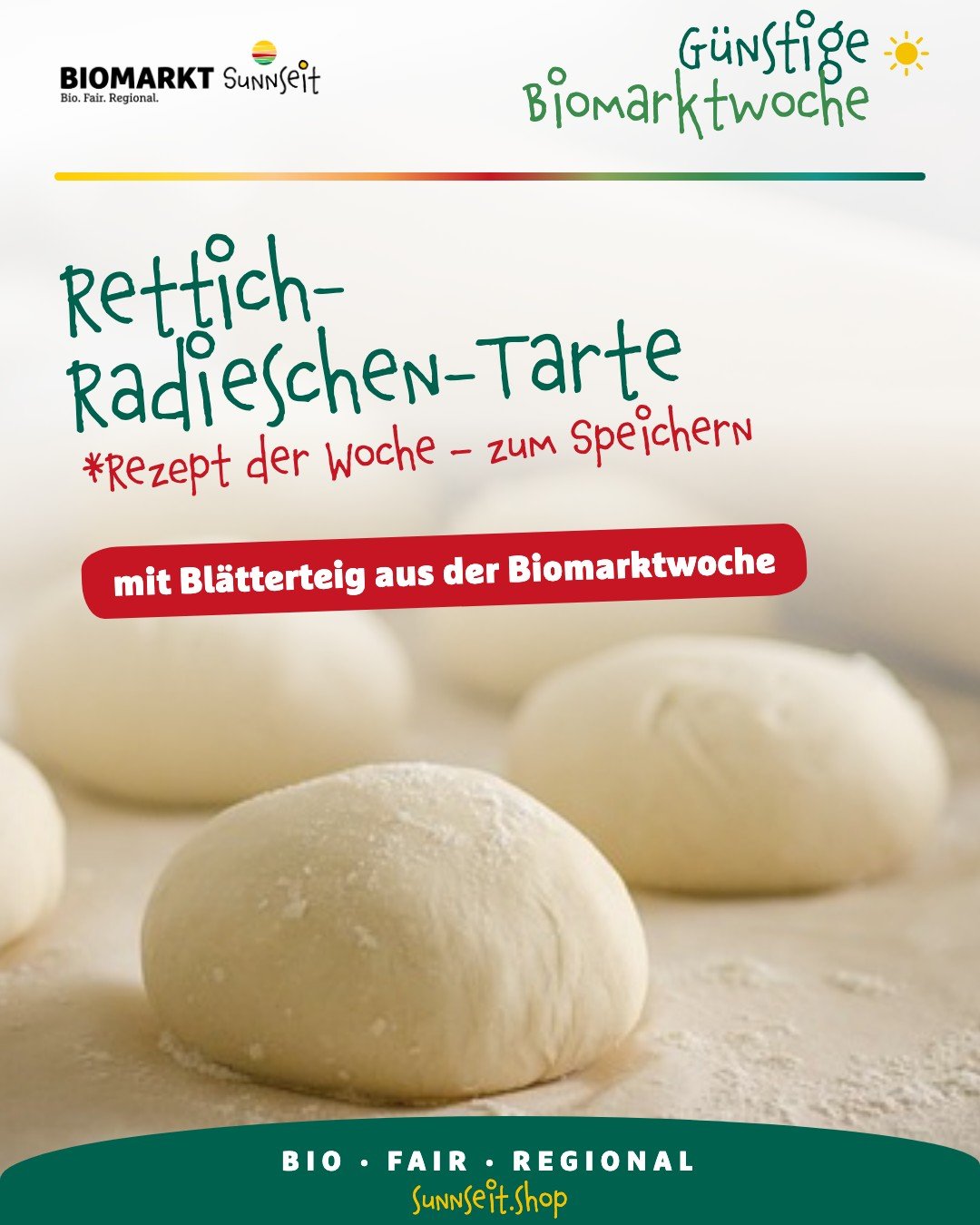 Rettich-Radieschen-Tarte auf Blätterteig – Rezept der Woche aus der Günstigen Biomarktwoche KW 43 + 44